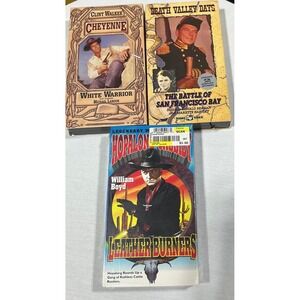 Vintage Lot of 3 Western VHS Tapes Cheyenne Death Valley Days‎ Hopalong Cassidy